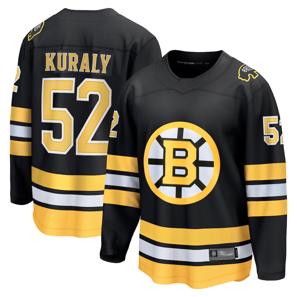 Custom #52 Black BOS Hockey Shirt Top