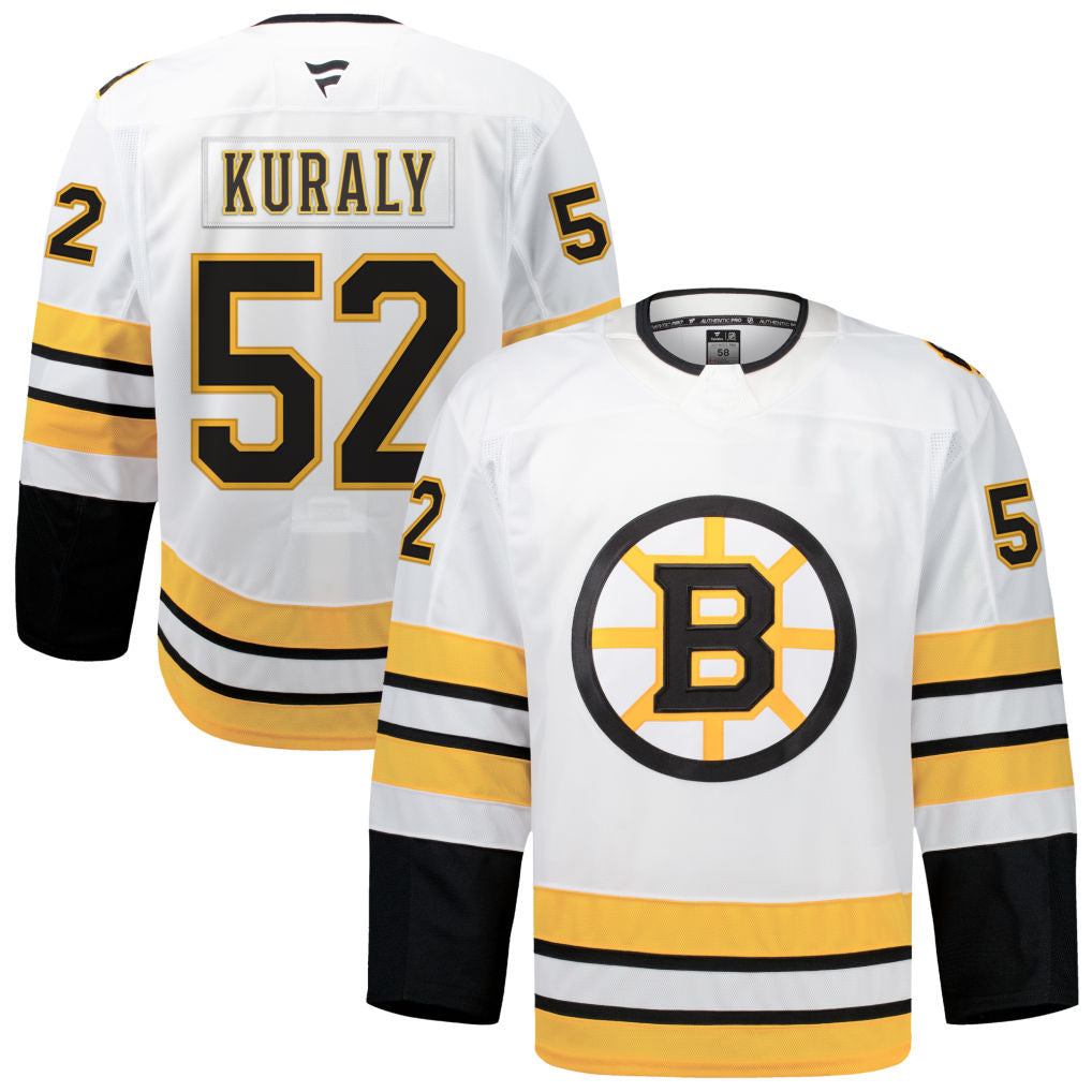 Custom #52 White BOS Hockey Shirt Top