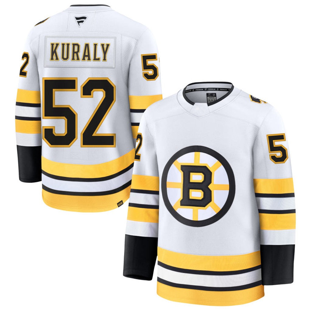Custom #52 White BOS Hockey Shirt Top