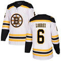 Custom #6 Beige BOS Hockey Shirt Top