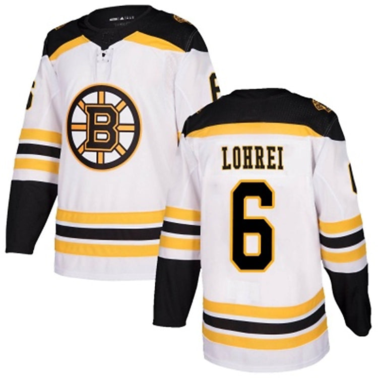 Custom #6 Beige BOS Hockey Shirt Top