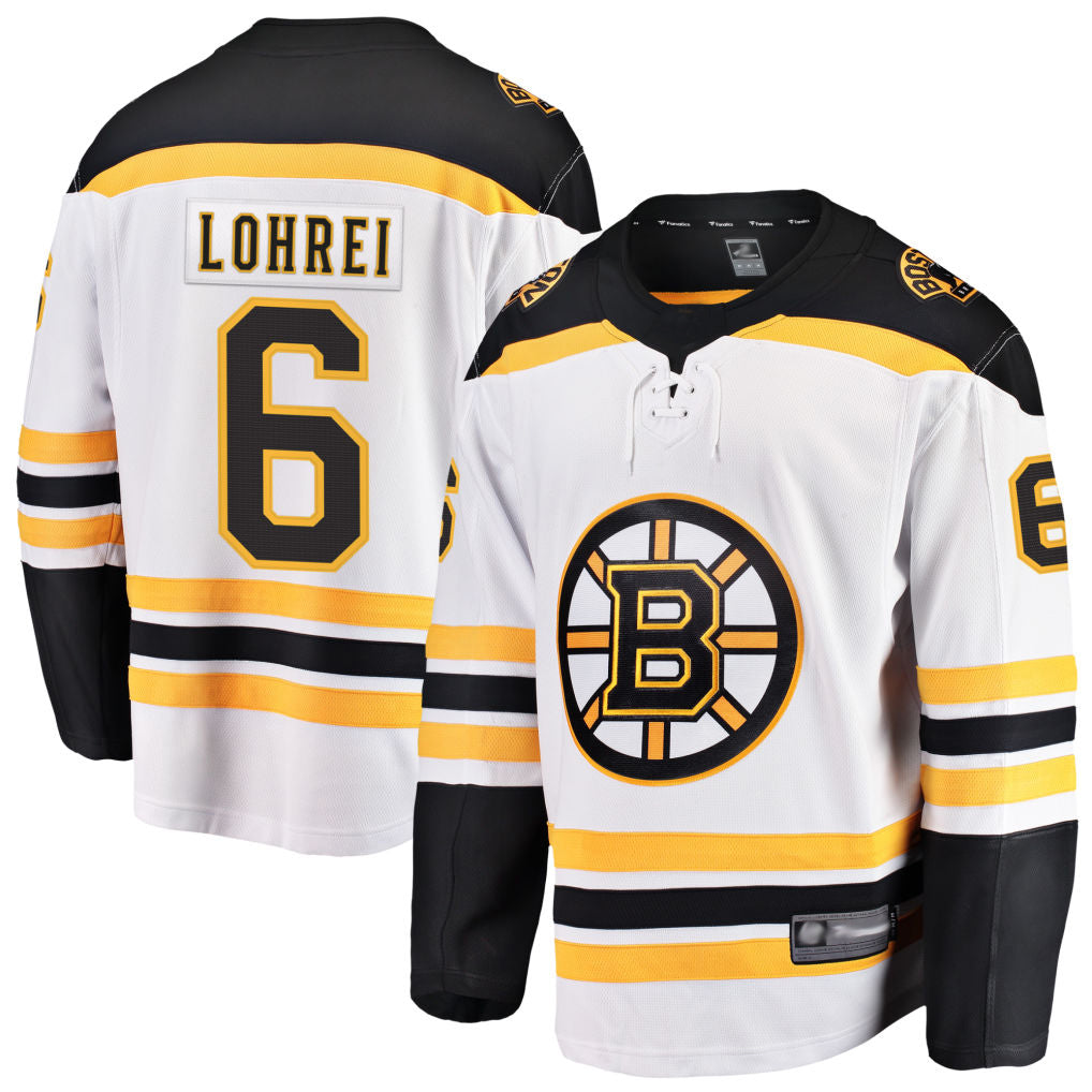 Custom #6 White BOS Hockey Shirt Top
