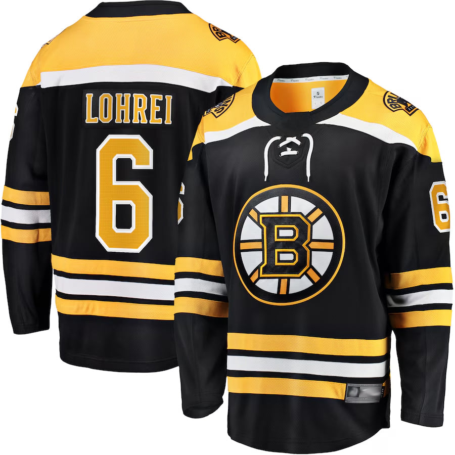 Custom #6 Black BOS Hockey Shirt Top