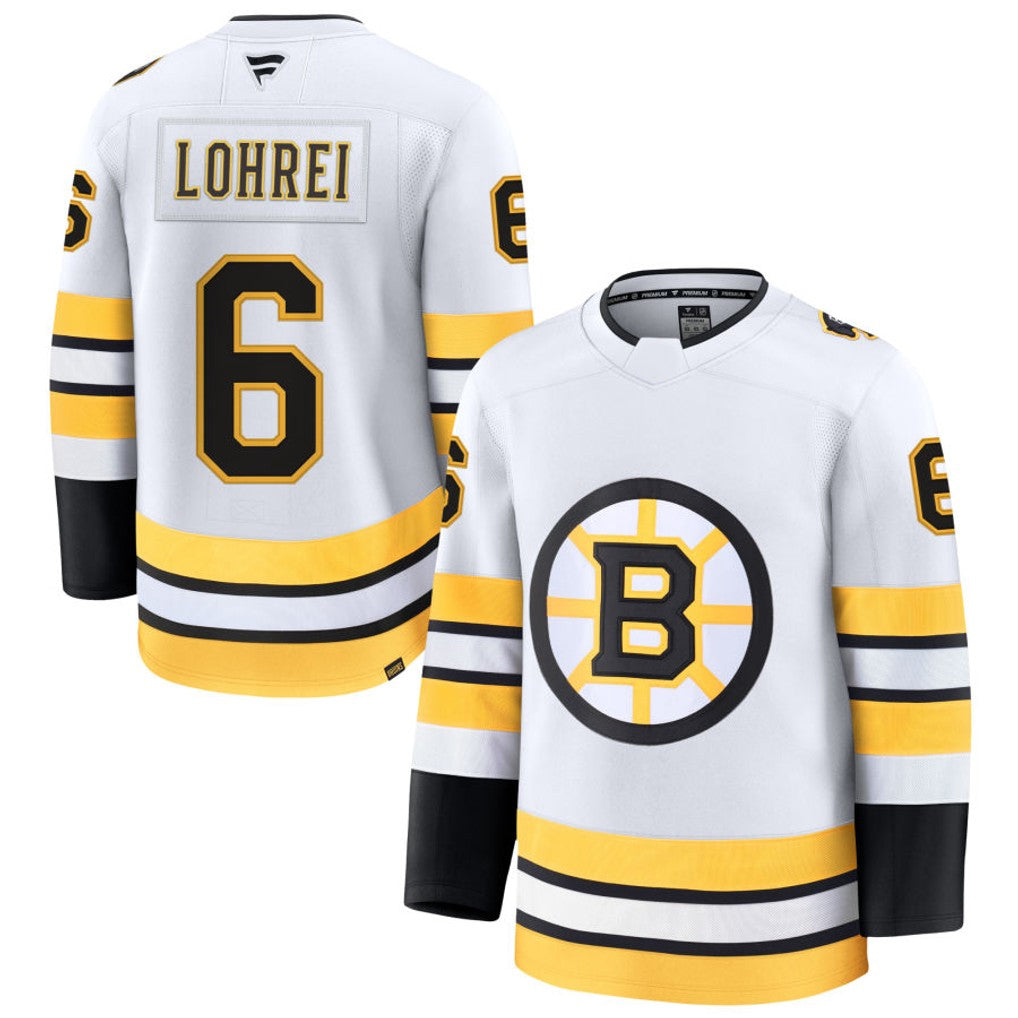 Custom #6 White BOS Hockey Shirt Top