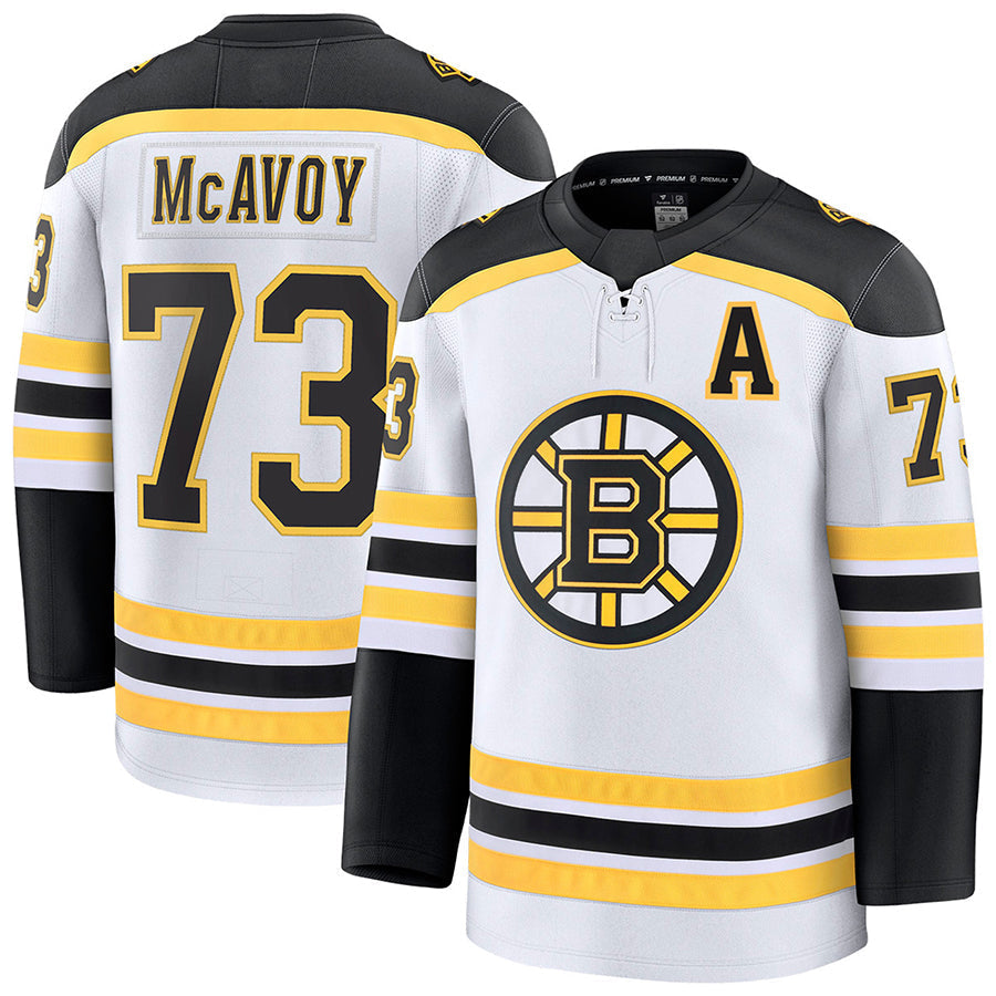 Custom #73 White BOS Hockey Shirt Top