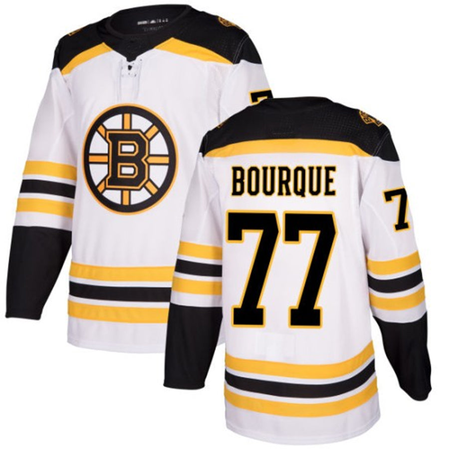 Custom #77 Cream BOS Hockey Shirt Top