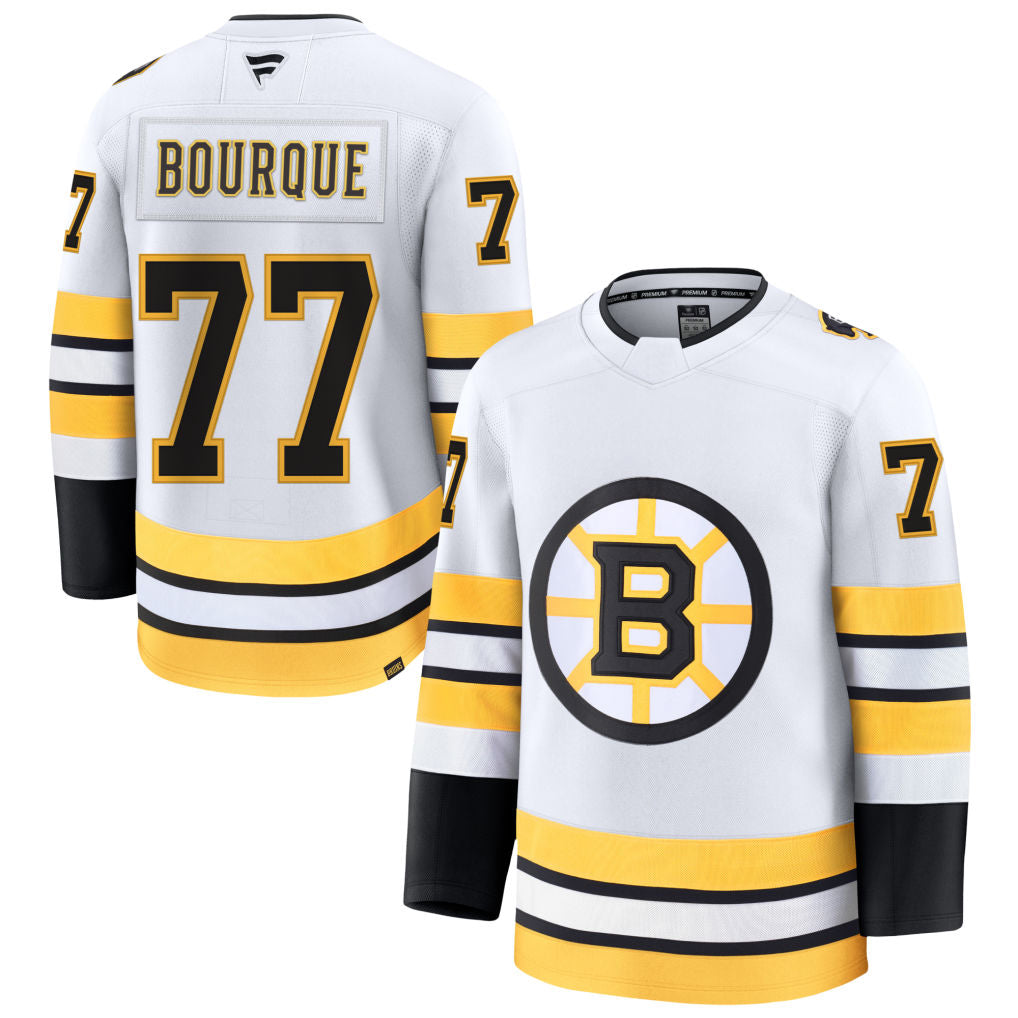 Custom #77 White BOS Hockey Shirt Top