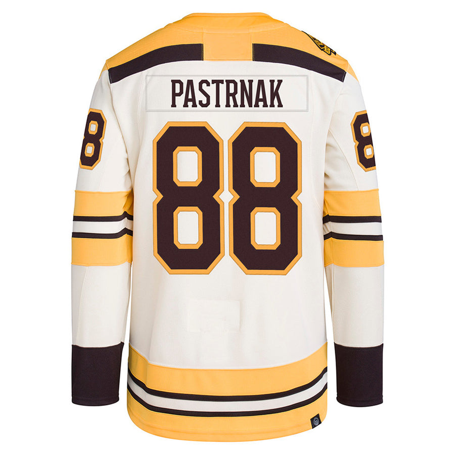 Custom #88 Cream BOS Hockey Shirt Top