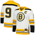 Custom #9 White BOS Hockey Shirt Top