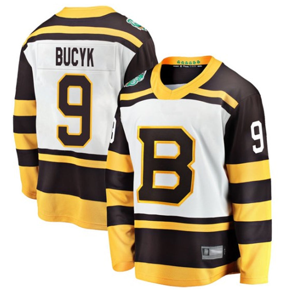 Custom #9 White BOS Hockey Shirt Top