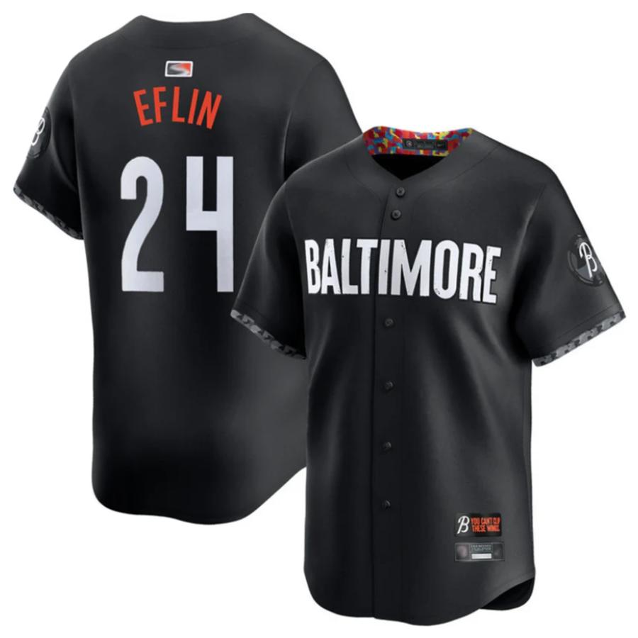 Custom #24 Black City Connect BAL Baseball Shirt Top