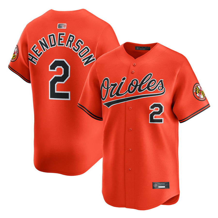 Custom #2 Orange BAL Baseball Shirt Top