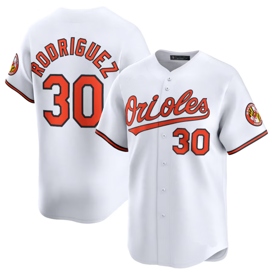 Custom #30 White BAL Baseball Shirt Top