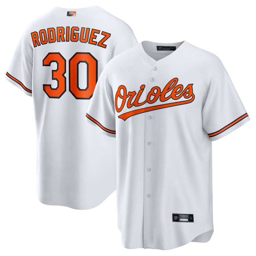 Custom #30 White BAL Baseball Shirt Top