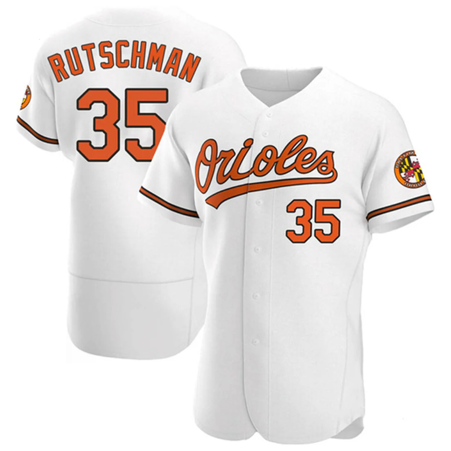 Custom #35 White BAL Baseball Shirt Top