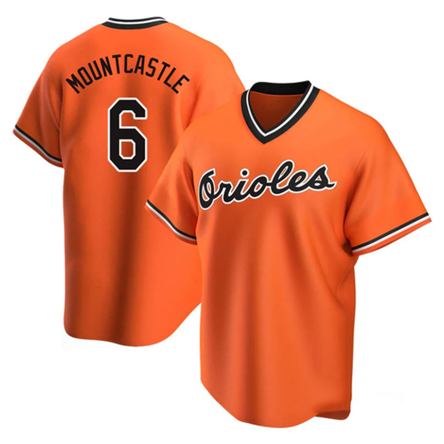 Custom #6 Orange BAL Baseball Shirt Top