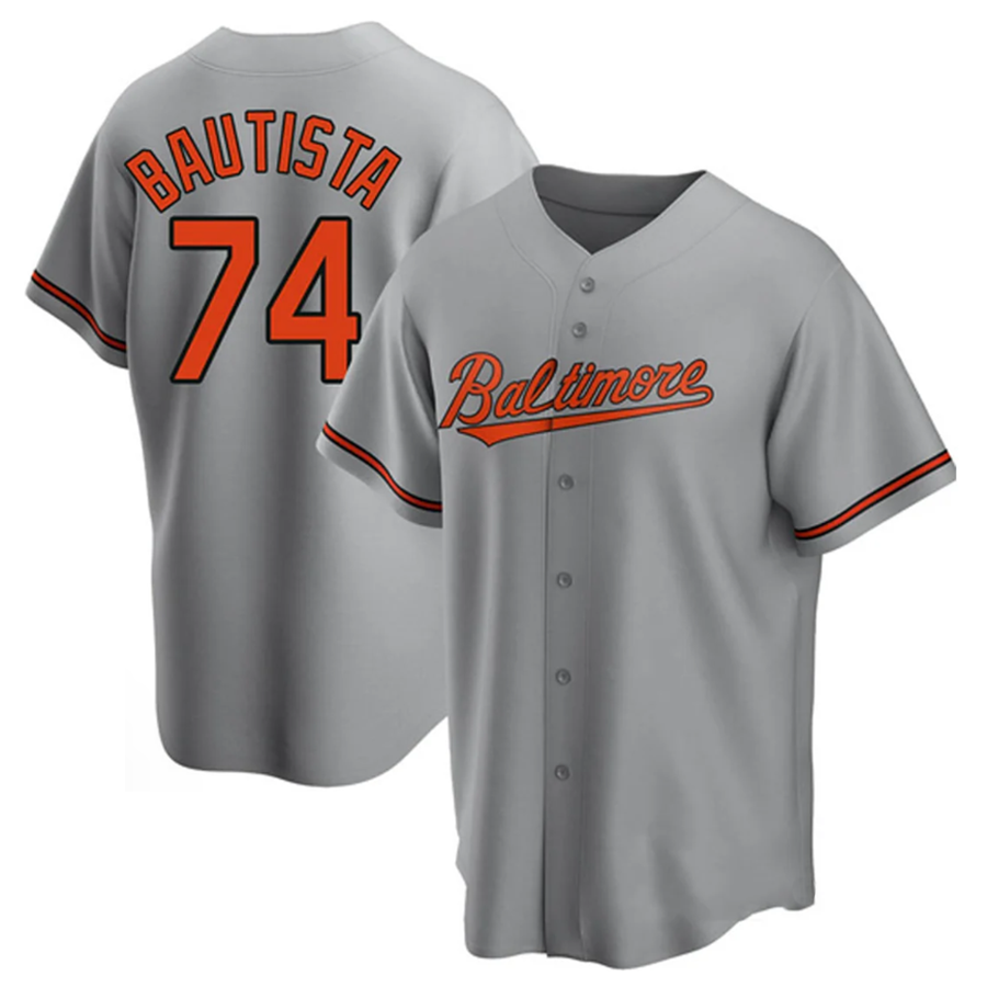B.Orioles #74 Felix Bautista Player Gray Replica Baseball Jerseys