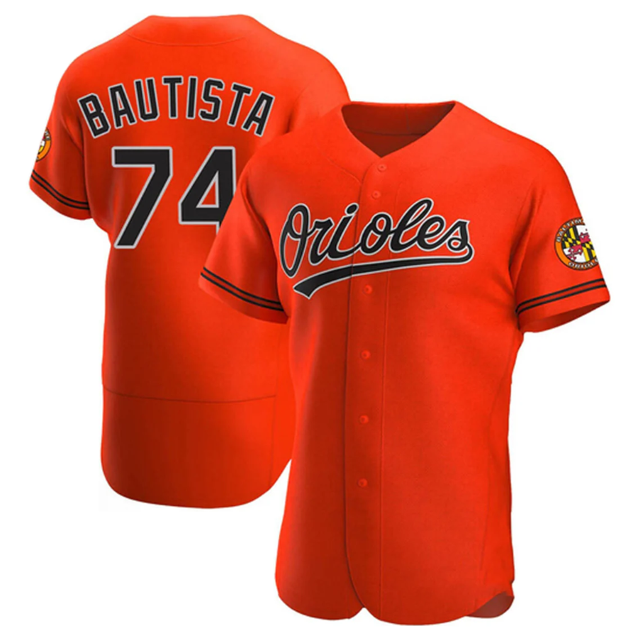 Custom #74 Orange BAL Baseball Shirt Top