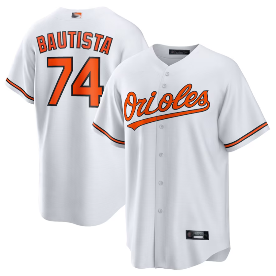 Custom #74 White BAL Baseball Shirt Top