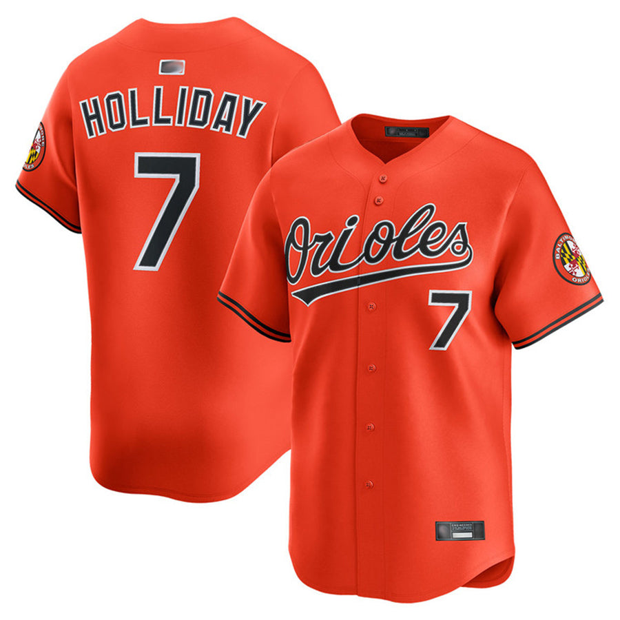 Custom #7 Orange BAL Baseball Shirt Top