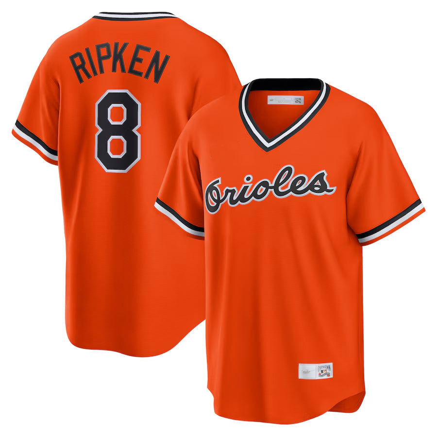 Custom #8 Orange BAL Baseball Shirt Top