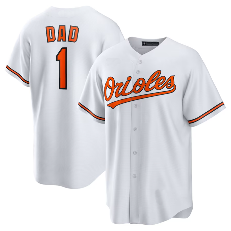 Custom #1 White BAL Baseball Shirt Top