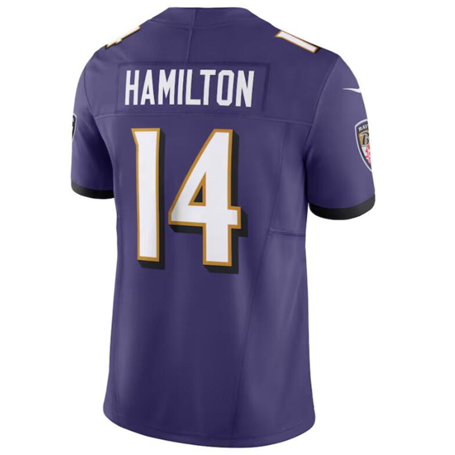 Custom #14 Purple BAL Football Shirt Top