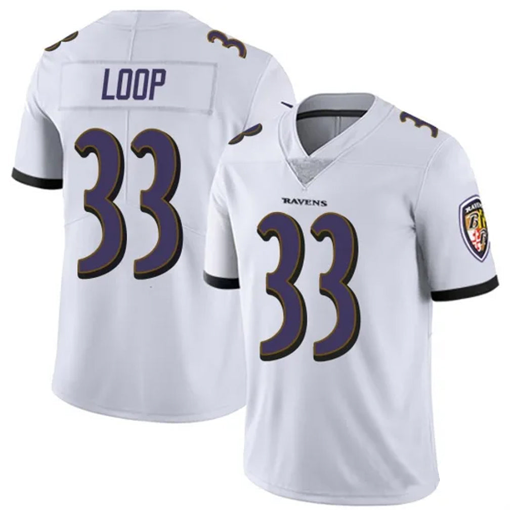Custom #33 White BAL Football Shirt Top