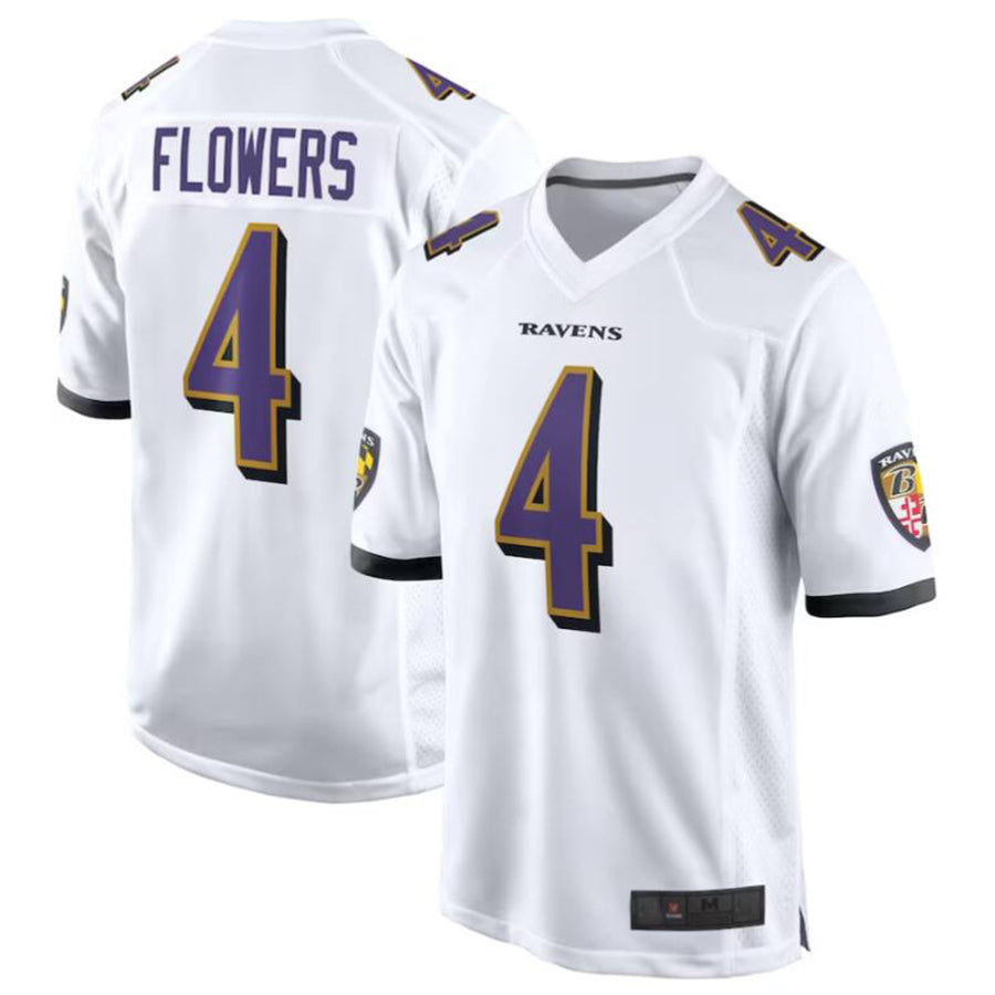 Custom #4 White BAL Football Shirt Top