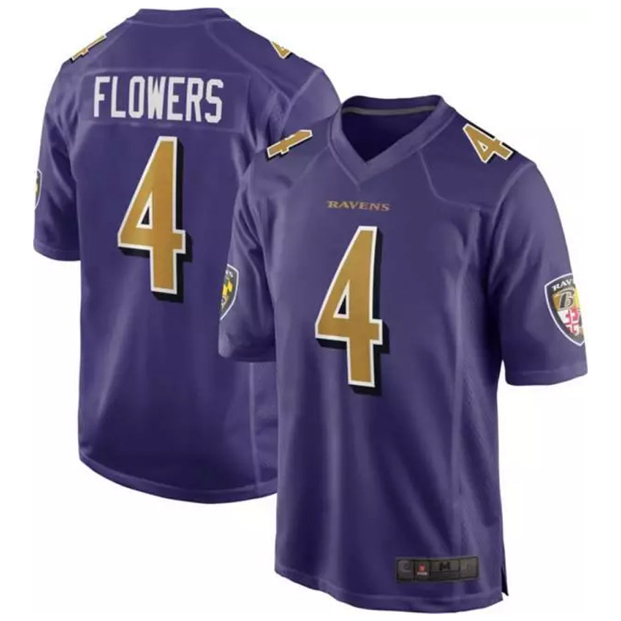 Custom #4 Purple BAL Football Shirt Top