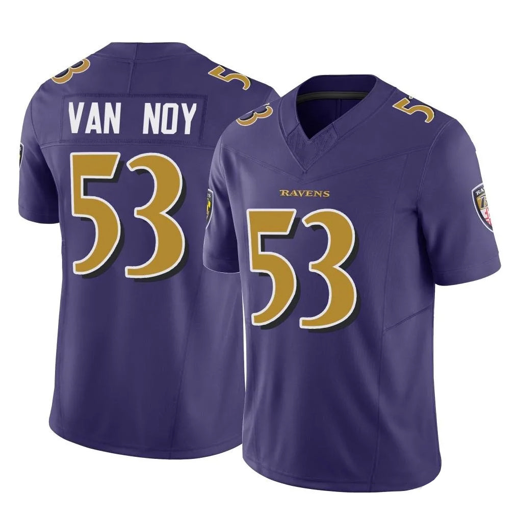 Custom #53 Purple BAL Football Shirt Top