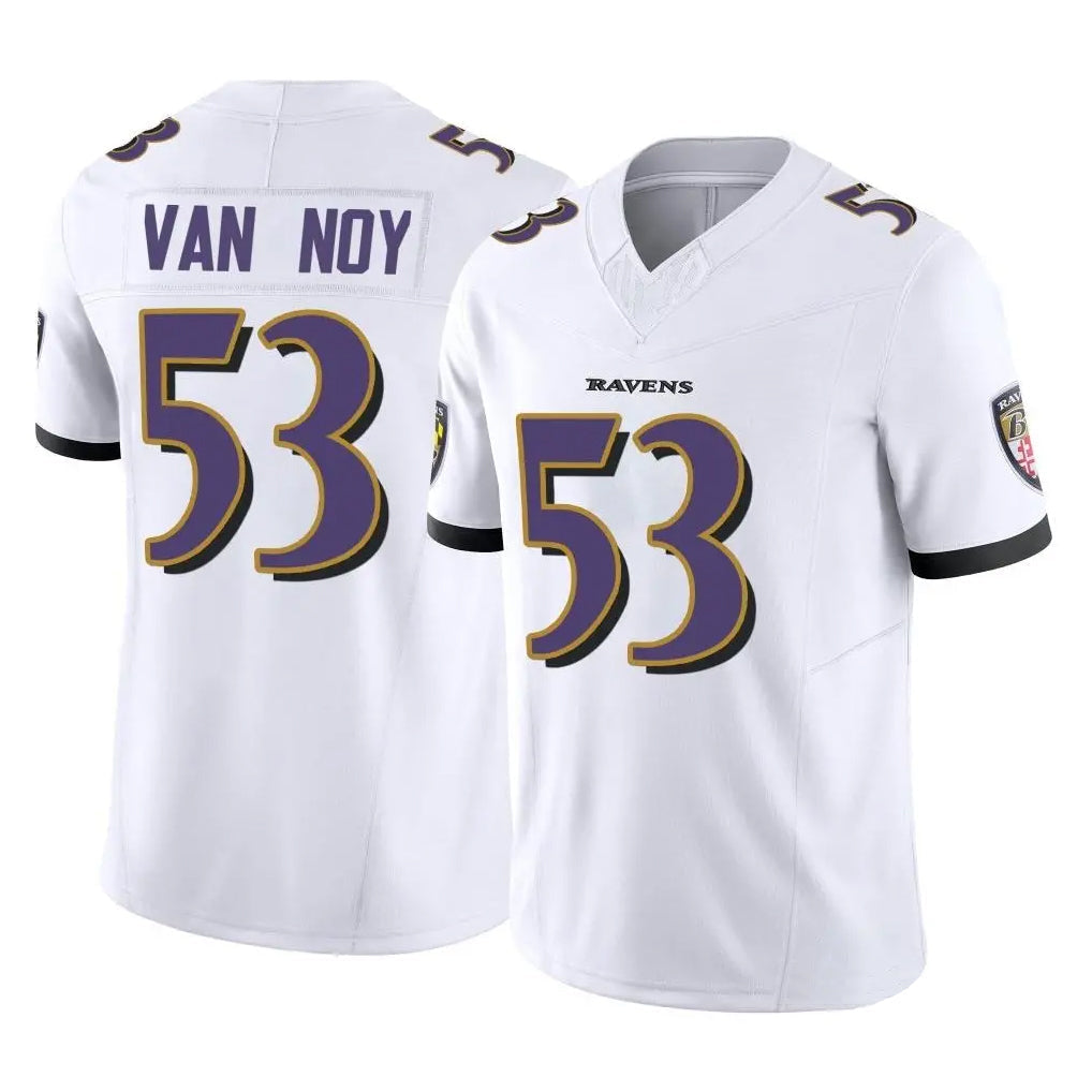 Custom #53 White BAL Football Shirt Top