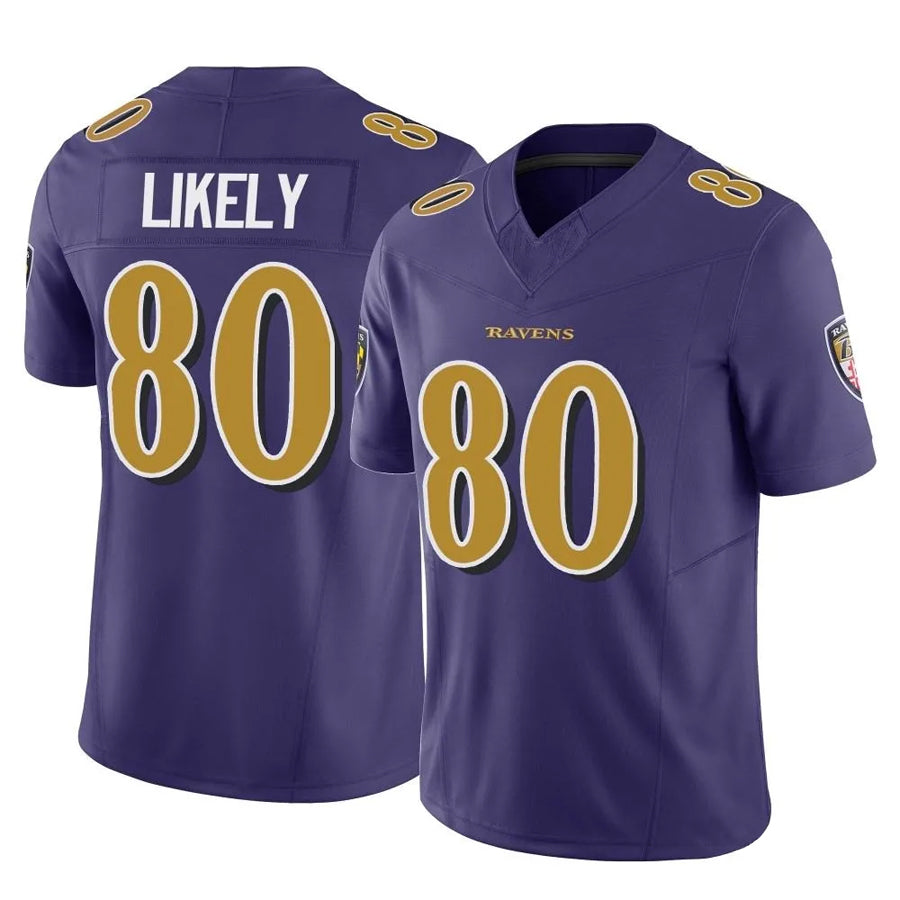 Custom #80 Purple BAL Football Shirt Top