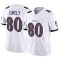 Custom #80 White BAL Football Shirt Top