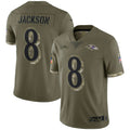 Custom #8 Olive BAL Football Shirt Top