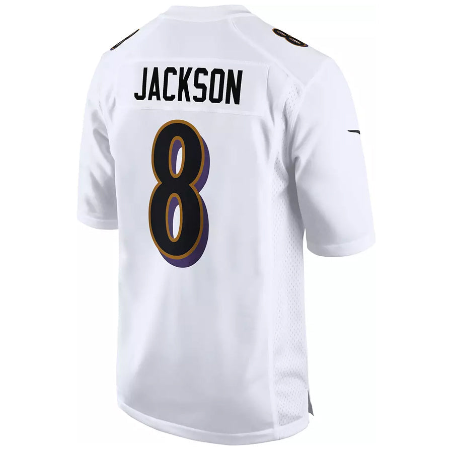 Custom #8 White BAL Football Shirt Top