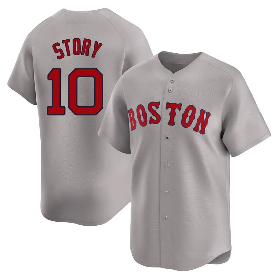 Custom #10 Gray BOS Baseball Shirt Top