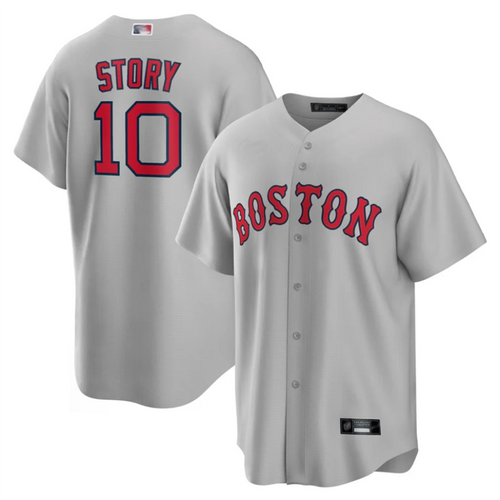 Custom #10 Gray BOS Baseball Shirt Top