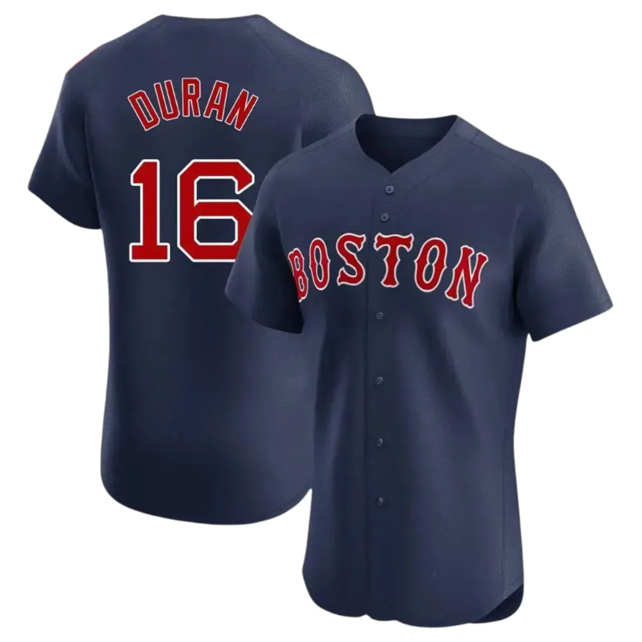 Custom #16 Navy BOS Baseball Shirt Top