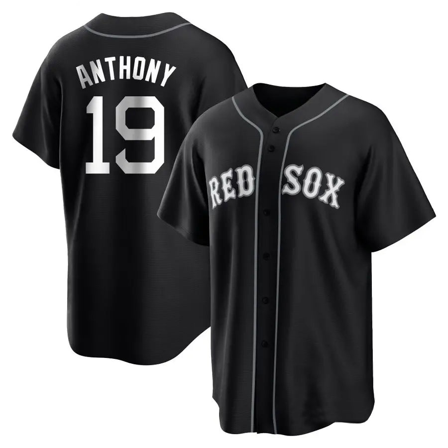 Custom #19 Black BOS Baseball Shirt Top