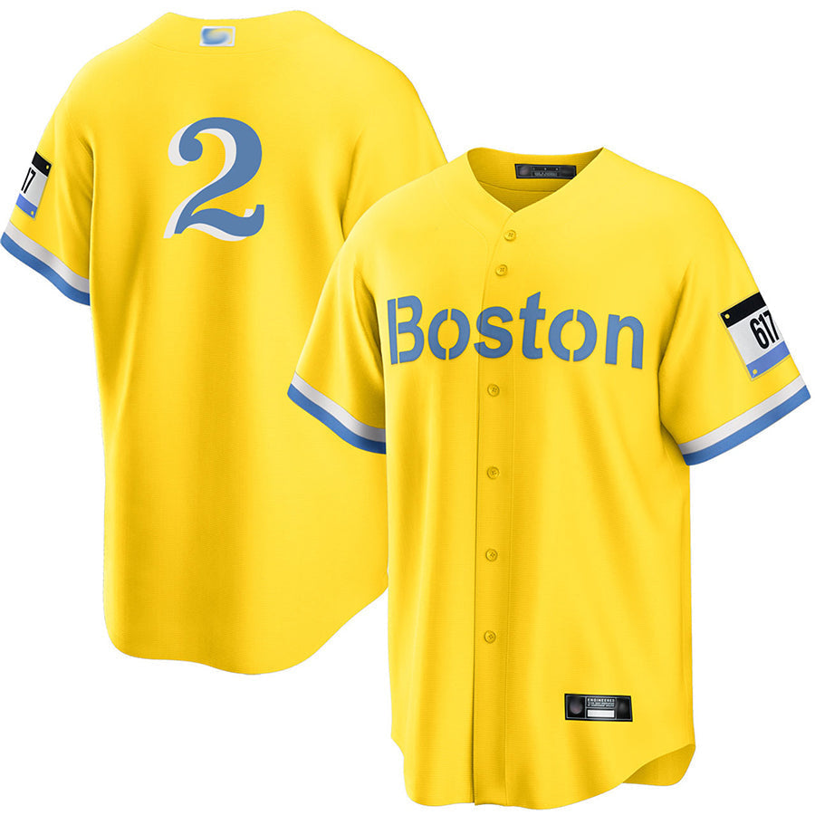 Custom #2 Gold City Connect BOS Baseball Shirt Top
