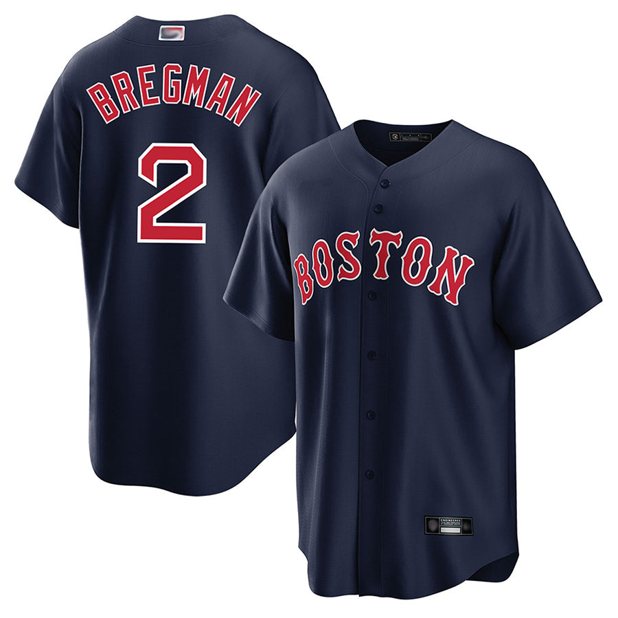 Custom #2 Navy BOS Baseball Shirt Top