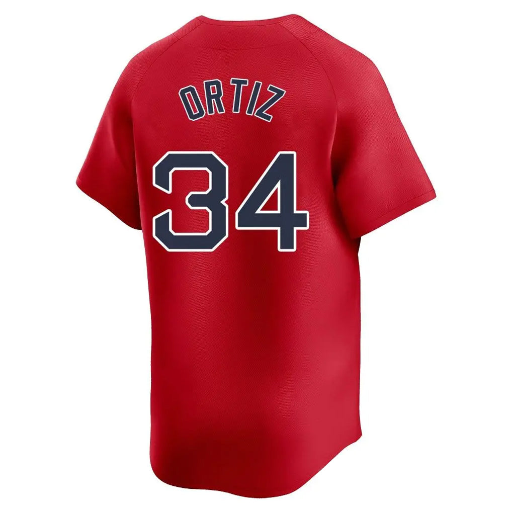 Custom #34 Red BOS Baseball Shirt Top