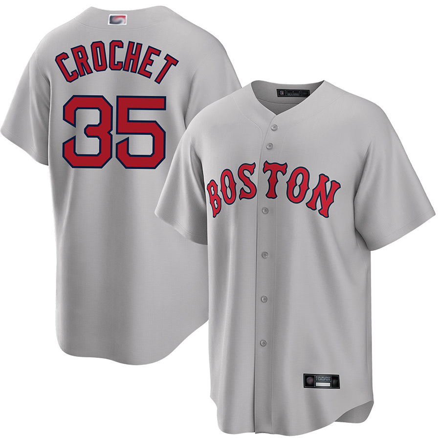 Custom #35 Gray BOS Baseball Shirt Top
