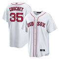 Custom #35 White BOS Baseball Shirt Top