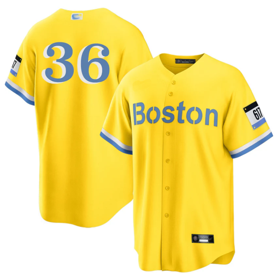 Custom #36 Gold City Connect BOS Baseball Shirt Top