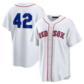 Custom #42 White 2025 Jackie Robinson Day BOS Baseball Shirt Top