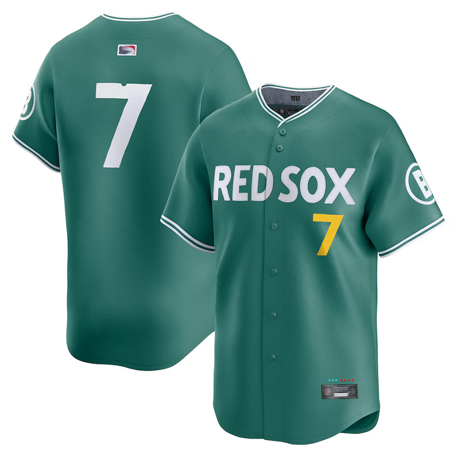 Custom #7 Green City Connect BOS Baseball Shirt Top