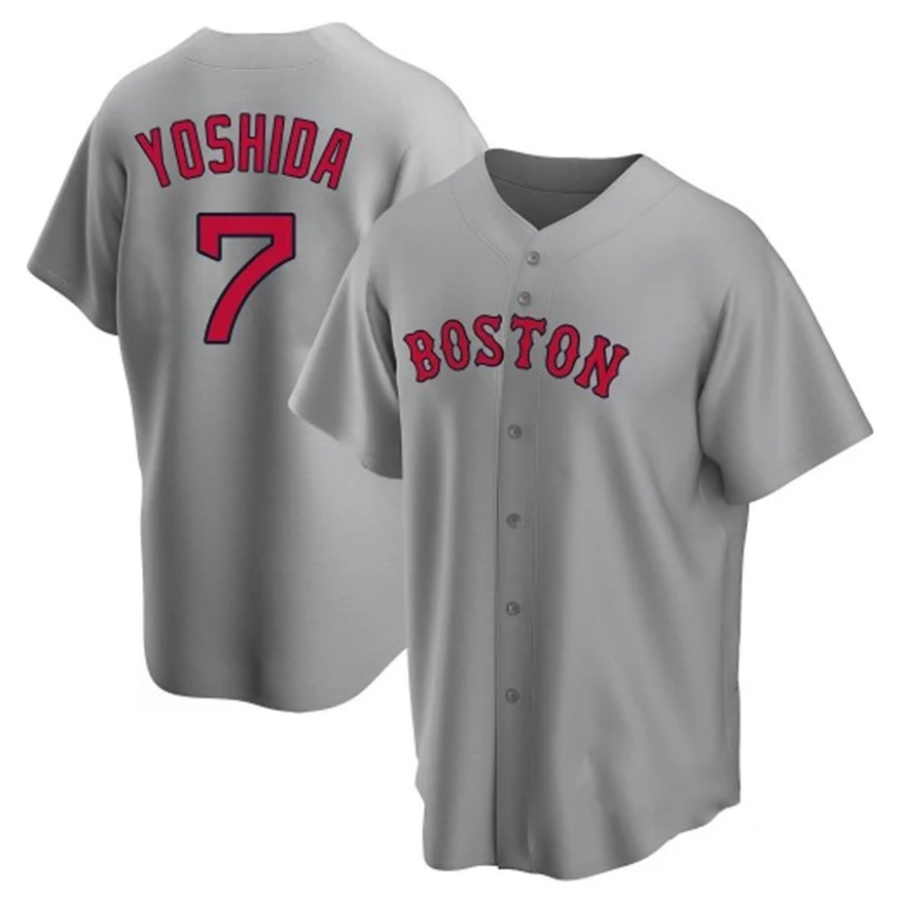 Custom #7 Gray BOS Baseball Shirt Top