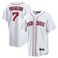 Custom #7 White BOS Baseball Shirt Top